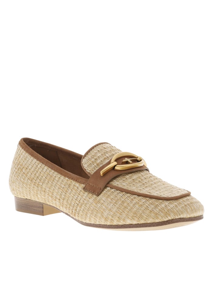 Mocassins en cuir beiges et...