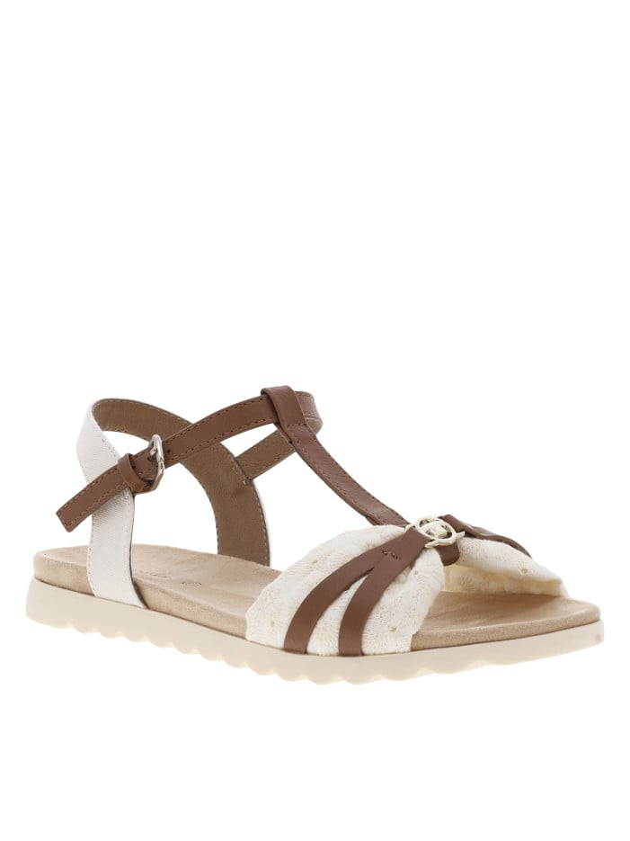Nu-pieds écrus et marrons à...
