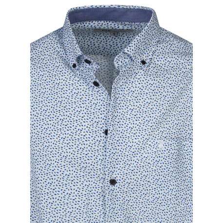 Chemise en coton blanche à minis motifs avec un col américain - Image 3