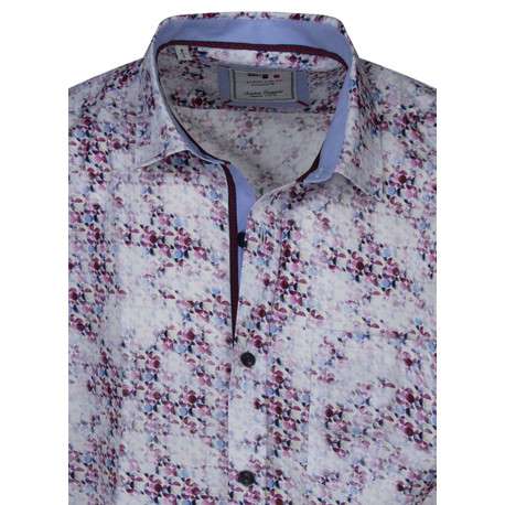 Chemise à manches courtes en coton rose imprimée avec une coupe regular fit - Image 3