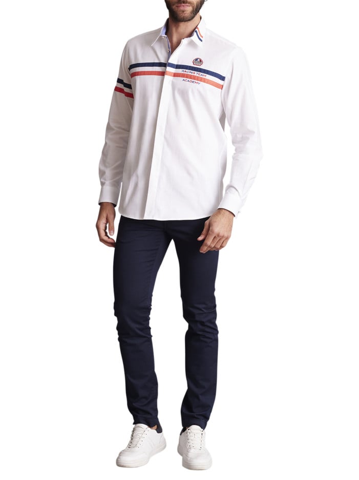 Chemise en coton blanche à...