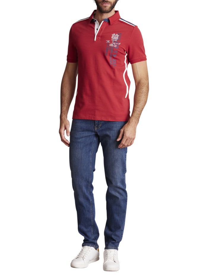 Polo en coton rouge avec...