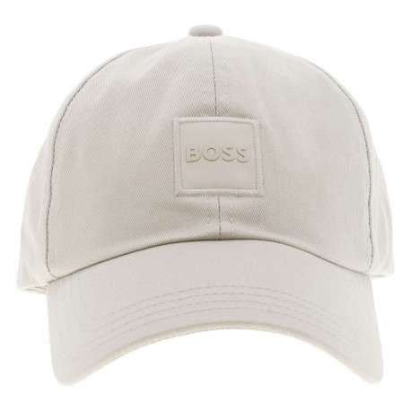 Casquette en coton beige uni avec nom iconique sur le devant