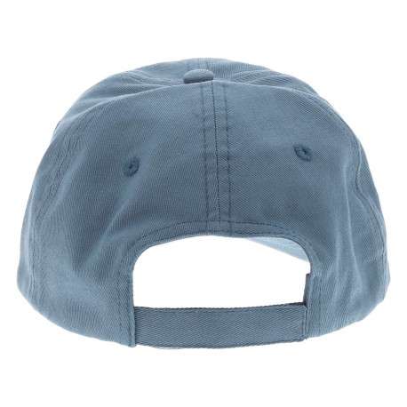 Casquette strapback en coton bleu unie avec le logo de la marque - Image 2
