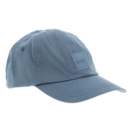 Casquette strapback en coton bleu unie avec le logo de la marque - Image 3