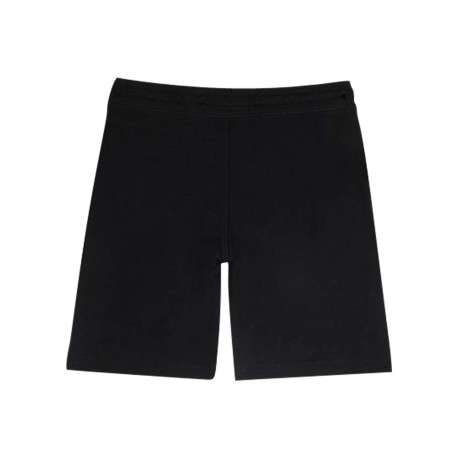 Short jogging en coton noir uni à coupe droite et à taille élastiquée - Image 3