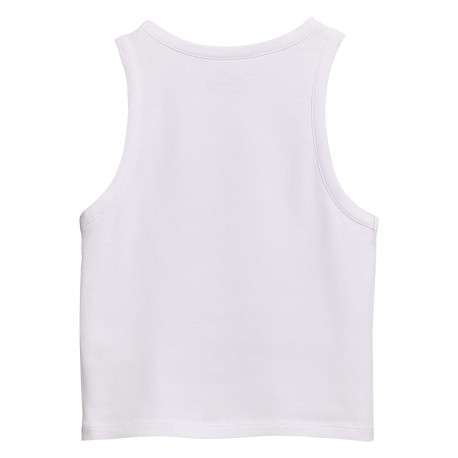 Débardeur en coton blanc uni avec une coupe ajustée et un col rond - Image 4