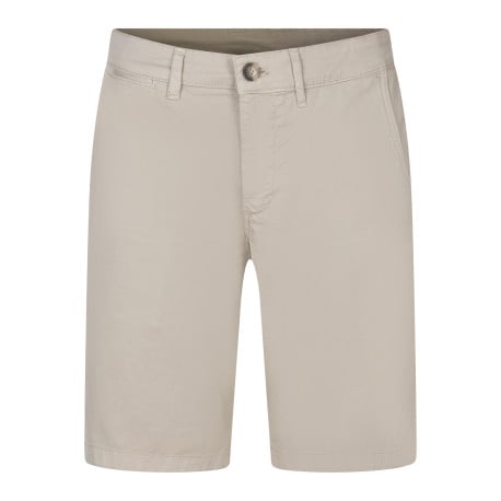 Short 4 poches chino en coton beige uni avec une coupe droite