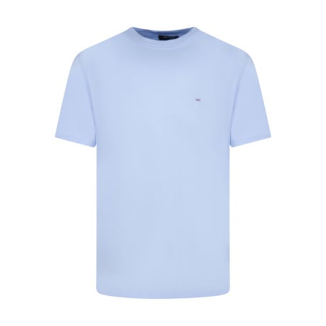 T-shirt manches courtes ciel uni avec une coupe droite et un col rond