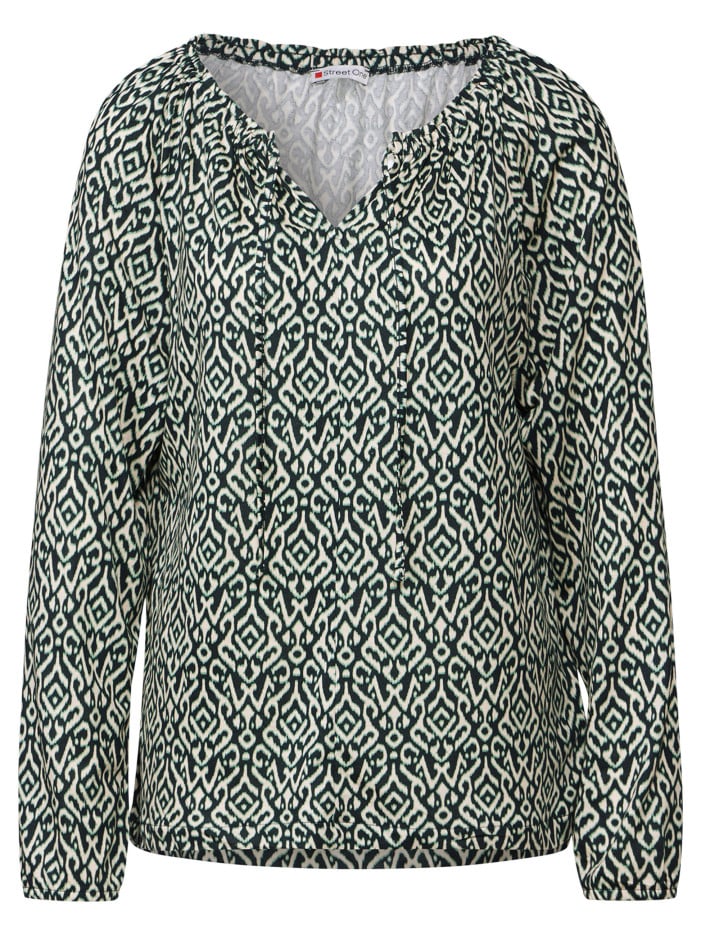 Blouse verte et noire à...