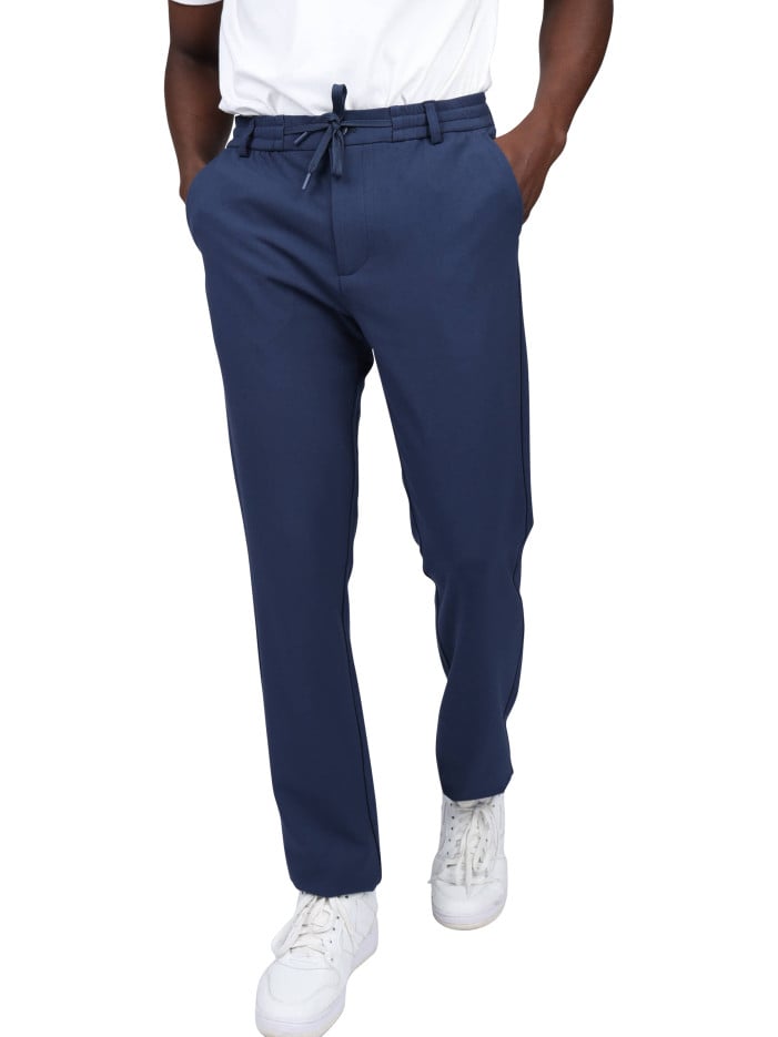 Pantalon chino indigo uni...