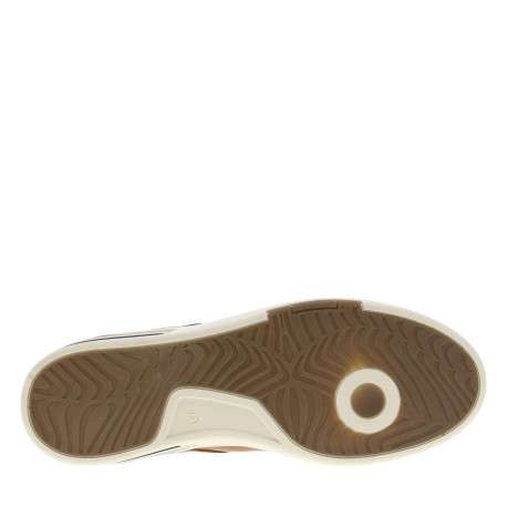 Sneakers en cuir camels avec des détails noirs et un zip à semelle plate - Image 5