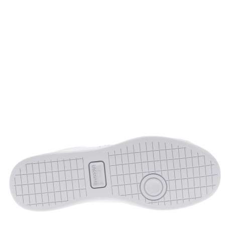 Tennis en cuir blanches avec le logo brodé en petit et à semelle plate - Image 5