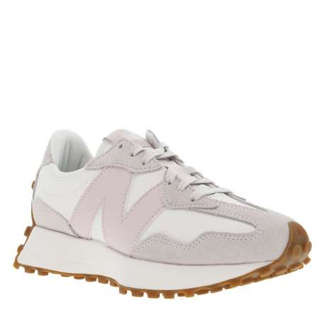 Baskets running en cuir blanches avec des détails roses et à semelle plate - Image 6