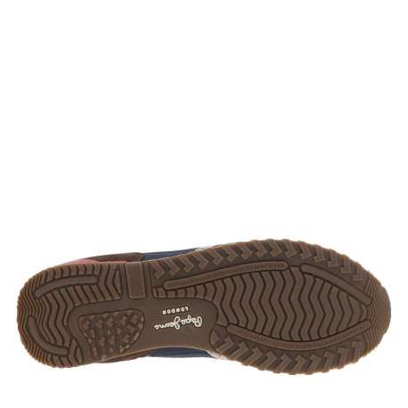 Baskets running marine et marrons à semelle plate avec le nom de la marque - Image 5