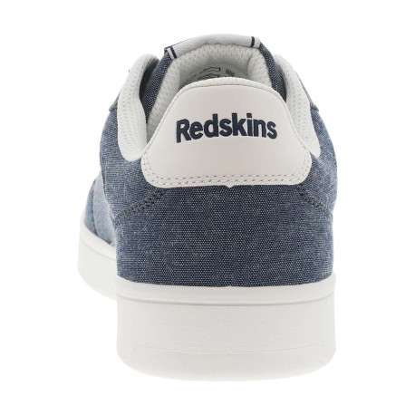 Sneakers bleues aspect denim à semelle plate blanche et à lacets plats - Image 6