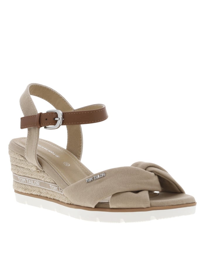 Nu-pieds taupe à talon...