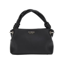 Mini sac noir uni avec fermeture pression et logo de la marque
