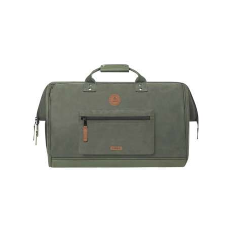 Grand sac weekender kaki uni 2en1 avec une pochette zippée réversible - Image 2