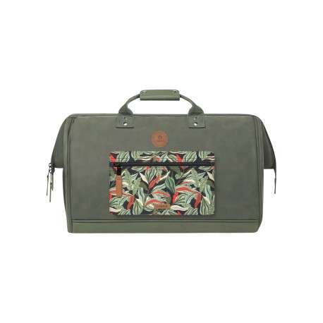 Grand sac weekender kaki uni 2en1 avec une pochette zippée réversible - Image 3