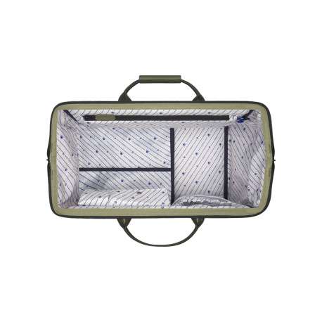 Grand sac weekender kaki uni 2en1 avec une pochette zippée réversible - Image 8