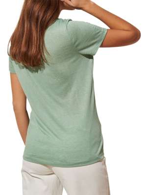 T-shirt Femme Manches Longues RUIRUILICO - Col En V, Coupe Ample Et Confortable, Couleur Unie