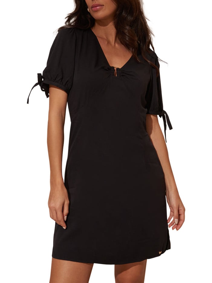 Robe courte noir uni avec...