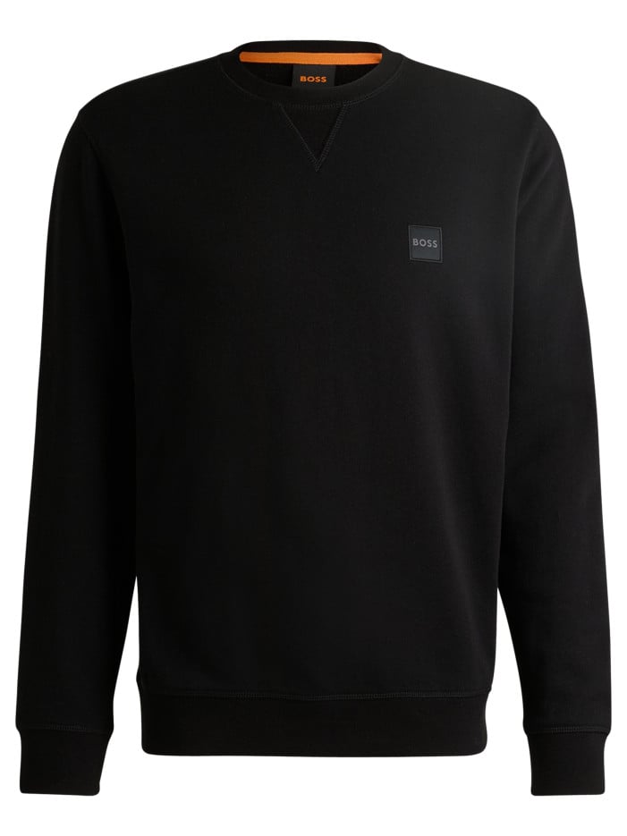 Sweat en coton noir uni...