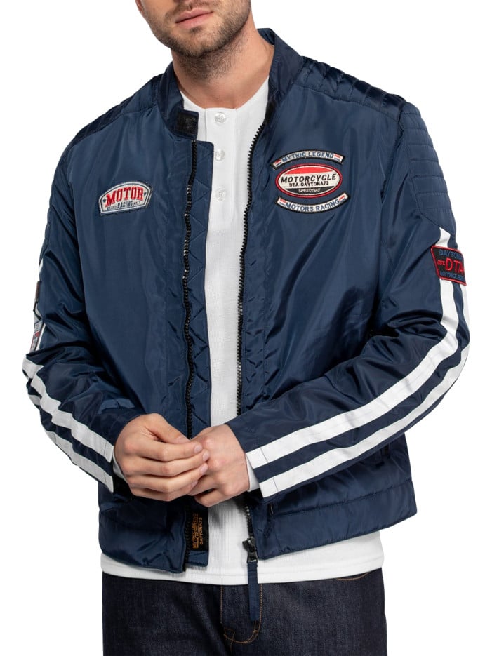 Blouson bleu marine uni...