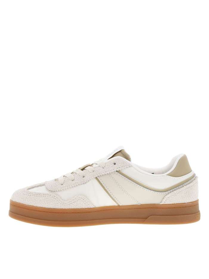 Tennis en cuir écrues à...