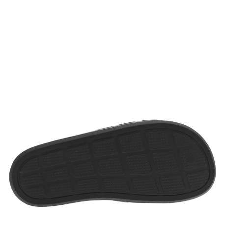 Claquettes noires avec des bandes blanches à l'avant et à semelle plate - Image 5