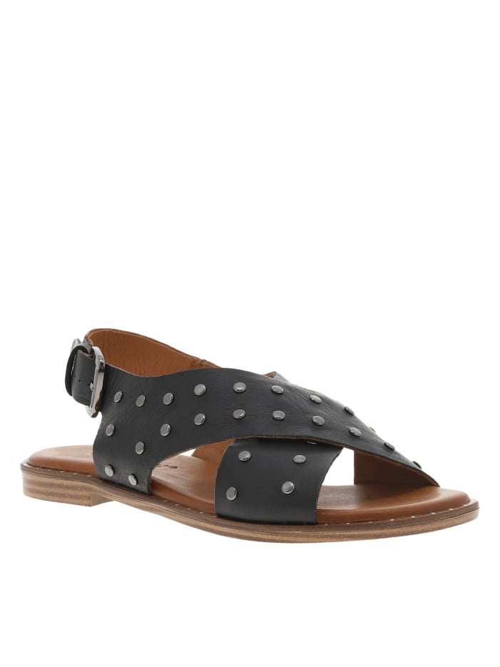Sandales en cuir noires à...