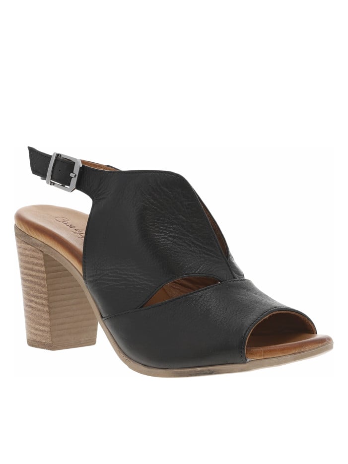 Sandales en cuir noires à...