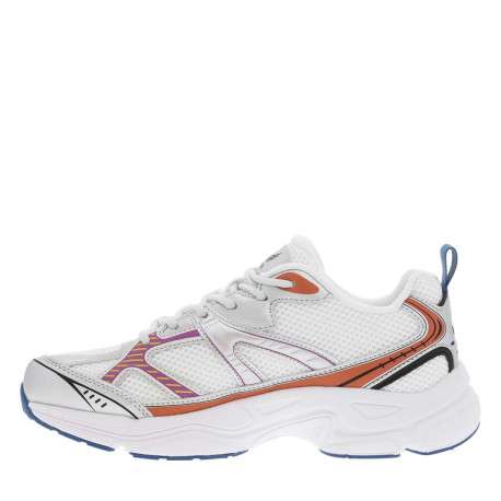 Baskets running multicolores avec des empiècements en filet et à lacets ronds