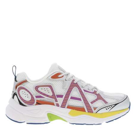 Baskets running multicolores avec des empiècements en filet et à lacets ronds - Image 2