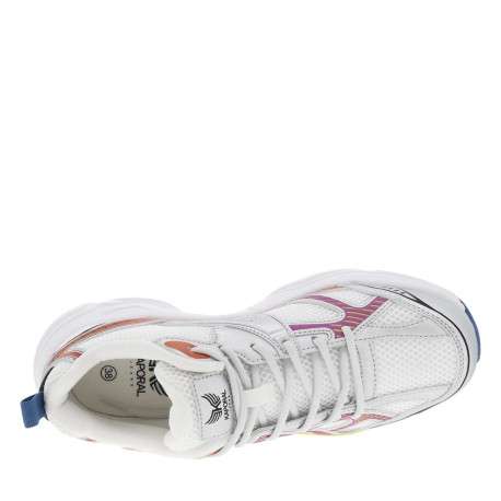 Baskets running multicolores avec des empiècements en filet et à lacets ronds - Image 4