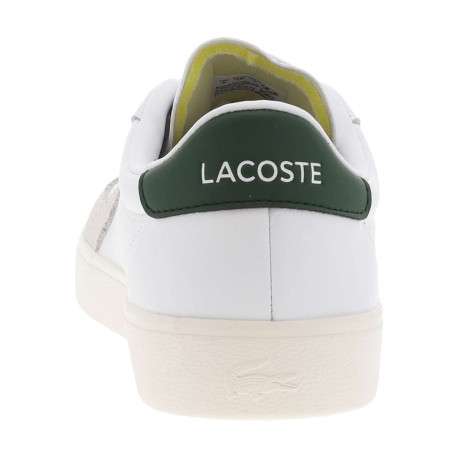 Tennis en cuir blanches à empeigne en daim beige et à lacets plats - Image 6