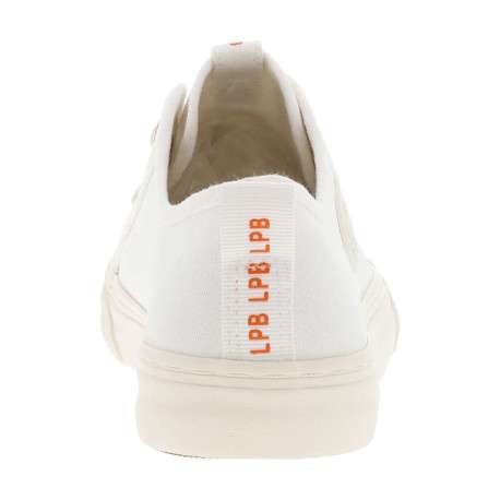 Tennis en toile basses ivoires avec un patch logo sur le côté et à lacets plats - Image 6