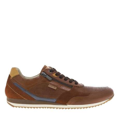 Baskets running en cuir marrons avec un zip et des lacets plats - Image 2