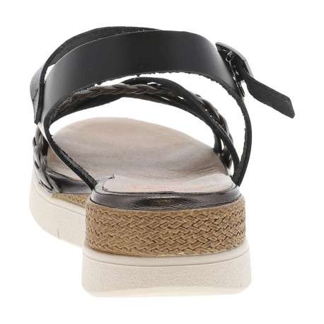 Nu-pieds en cuir noirs à boucle à ardillon avec un talon compensé bas - Image 6