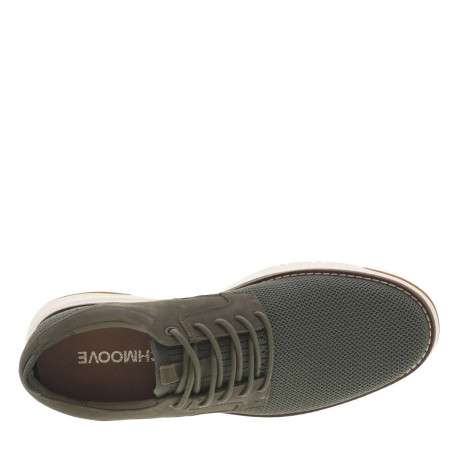 Sneakers en cuir kakis avec le bout et le talon en maille et à lacets ronds - Image 4