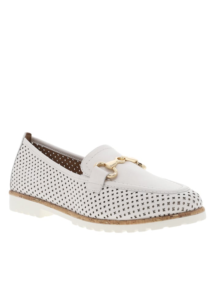 Mocassins blancs perforés à...