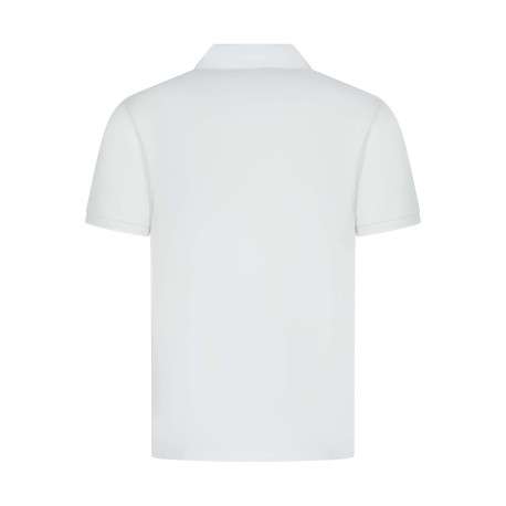 Polo en coton blanc maille piquée avec un col à revers et une coupe droite - Image 2