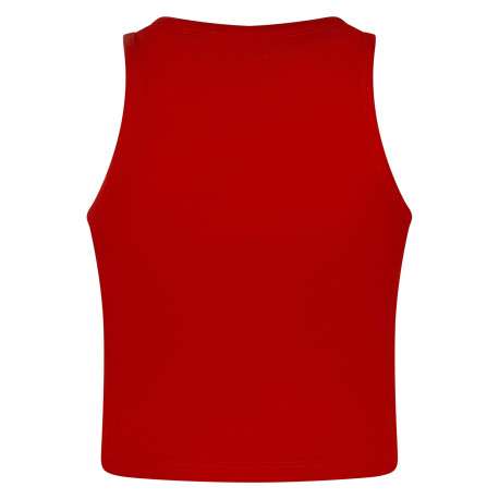 Débardeur en coton rouge en maille piquée avec une coupe ajustée et un col rond - Image 2