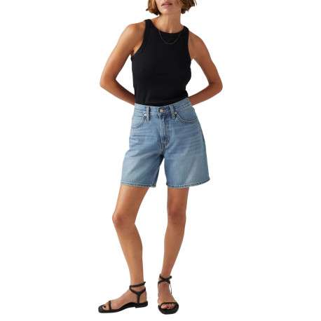 Short 5 poches 94 baggy en coton stone uni avec une coupe droite - Image 5