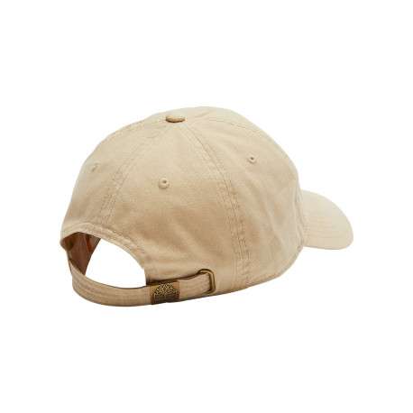 Casquette en coton beige unie avec une fermeture ajustable à l'arrière - Image 3