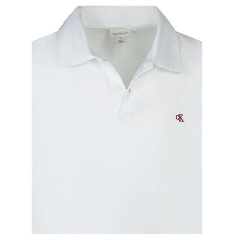 Polo en coton blanc maille piquée avec un col à revers et une coupe droite - Image 3