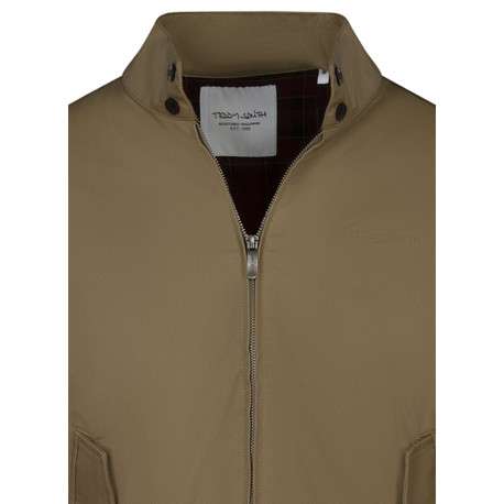 Blouson manches longues beige uni avec une coupe droite et un col montant - Image 3