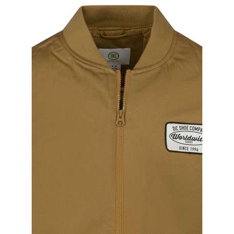 Blouson sans manches bronze uni avec une coupe droite et un col bomber - Image 3