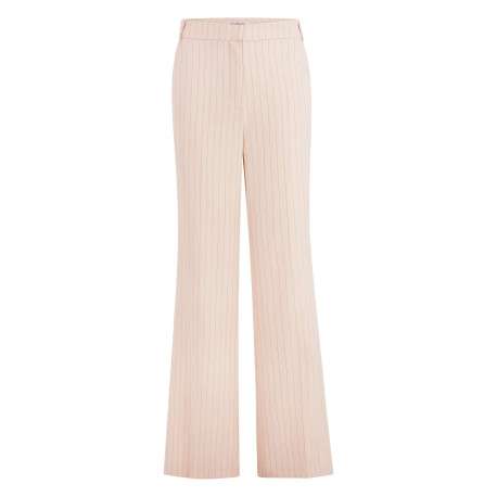 Chino rose avec des rayures noires une coupe bootcut et des passants